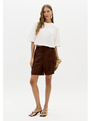 T-shirt Curta Coração Branco - Lança Perfume