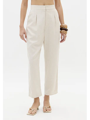 Calças em Linho Bege - Lança Perfume 