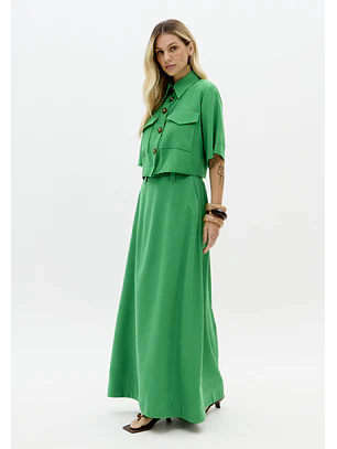 Saia Comprida Verde Salsa - Lança Perfume 