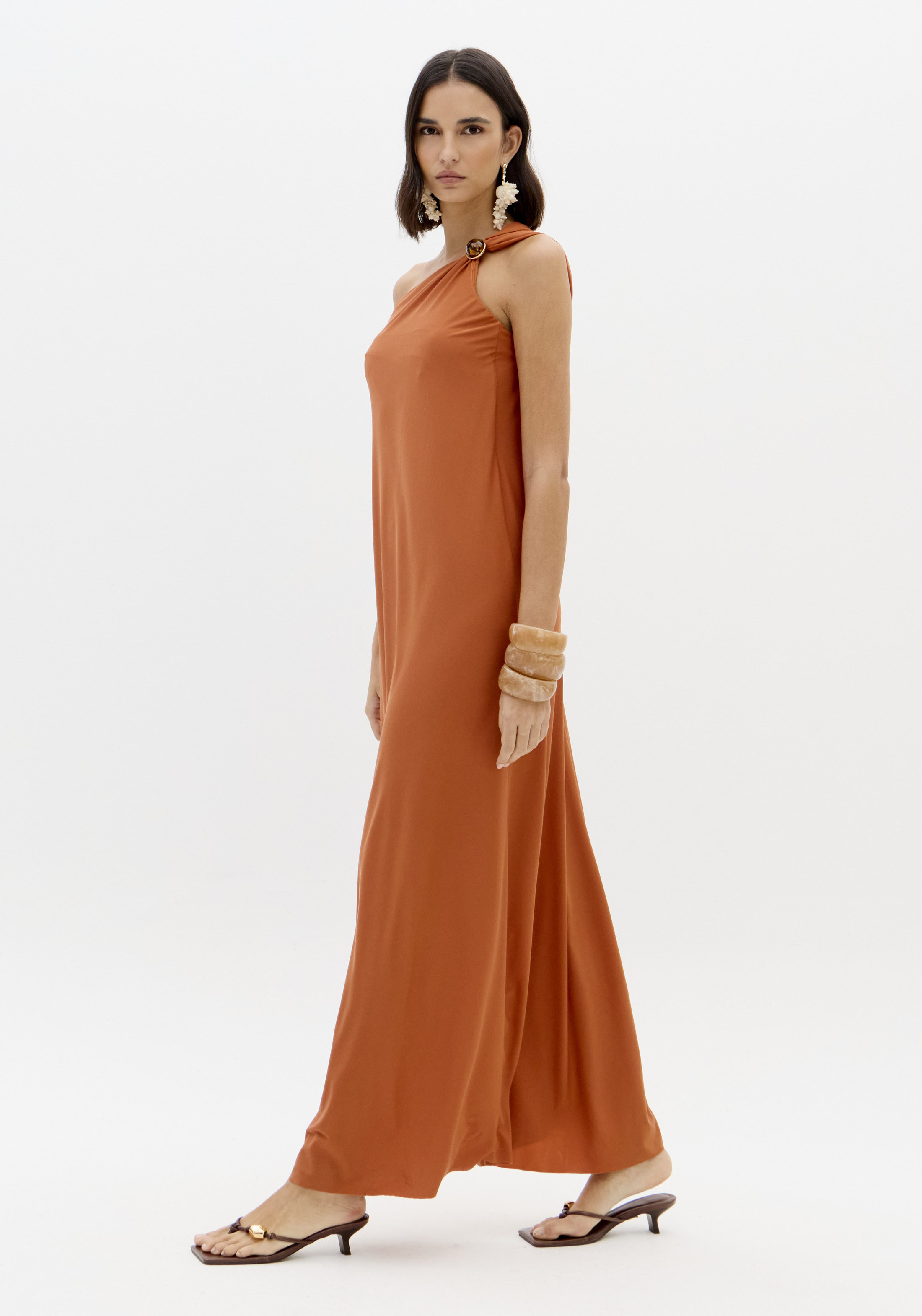 Vestido Comprido em Malha Fria Argila - Lança Perfume  3