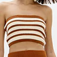 Top Faixa Tricô Camel e Bege - Lança Perfume - Miniatura 4