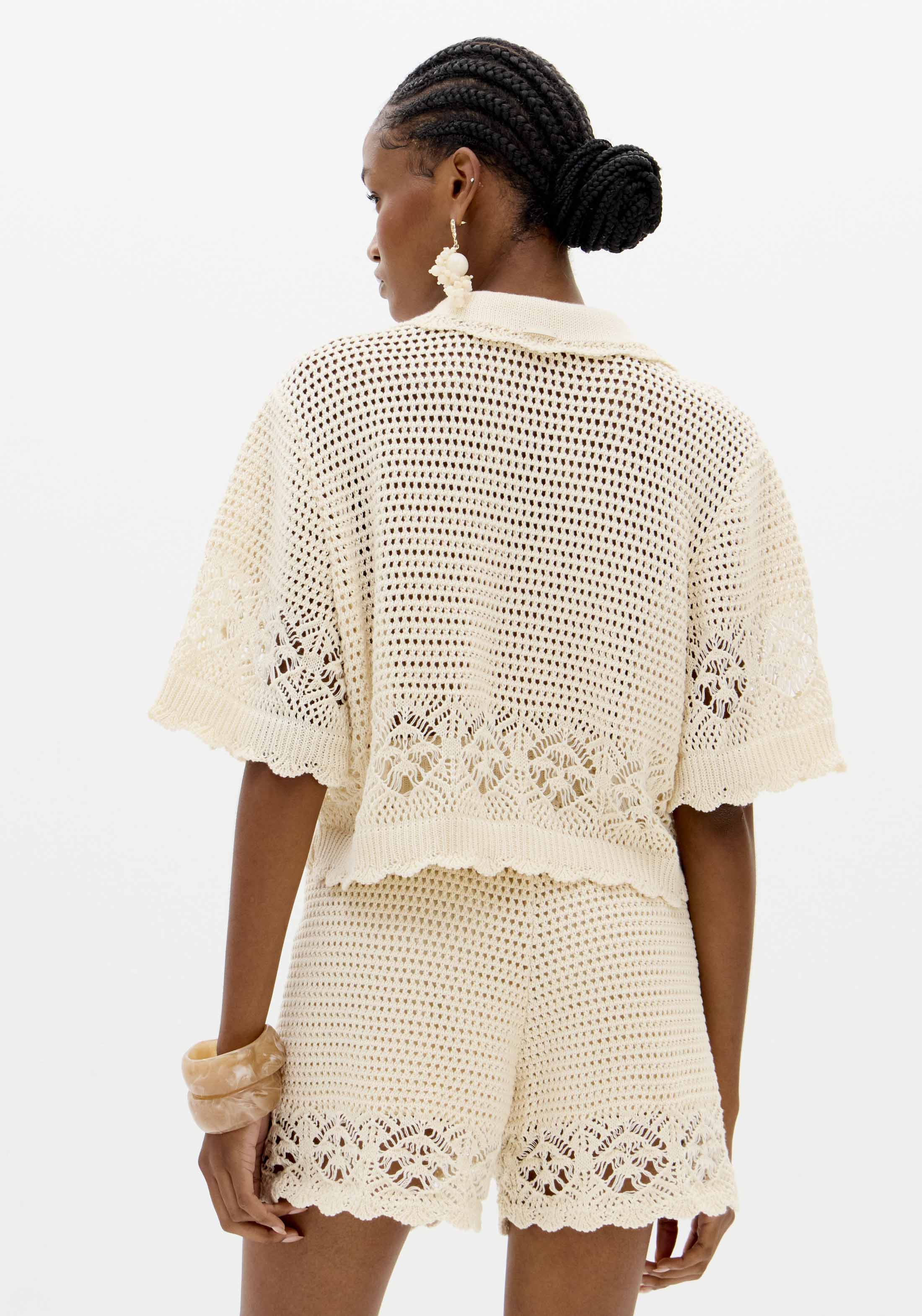 Calções em Tricô Bege - Lança Perfume 3