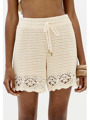 Calções em Tricô Bege - Lança Perfume