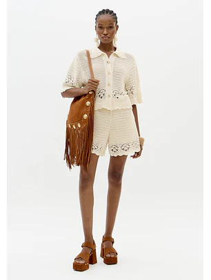 Camisa em Tricô Bege - Lança Perfume 