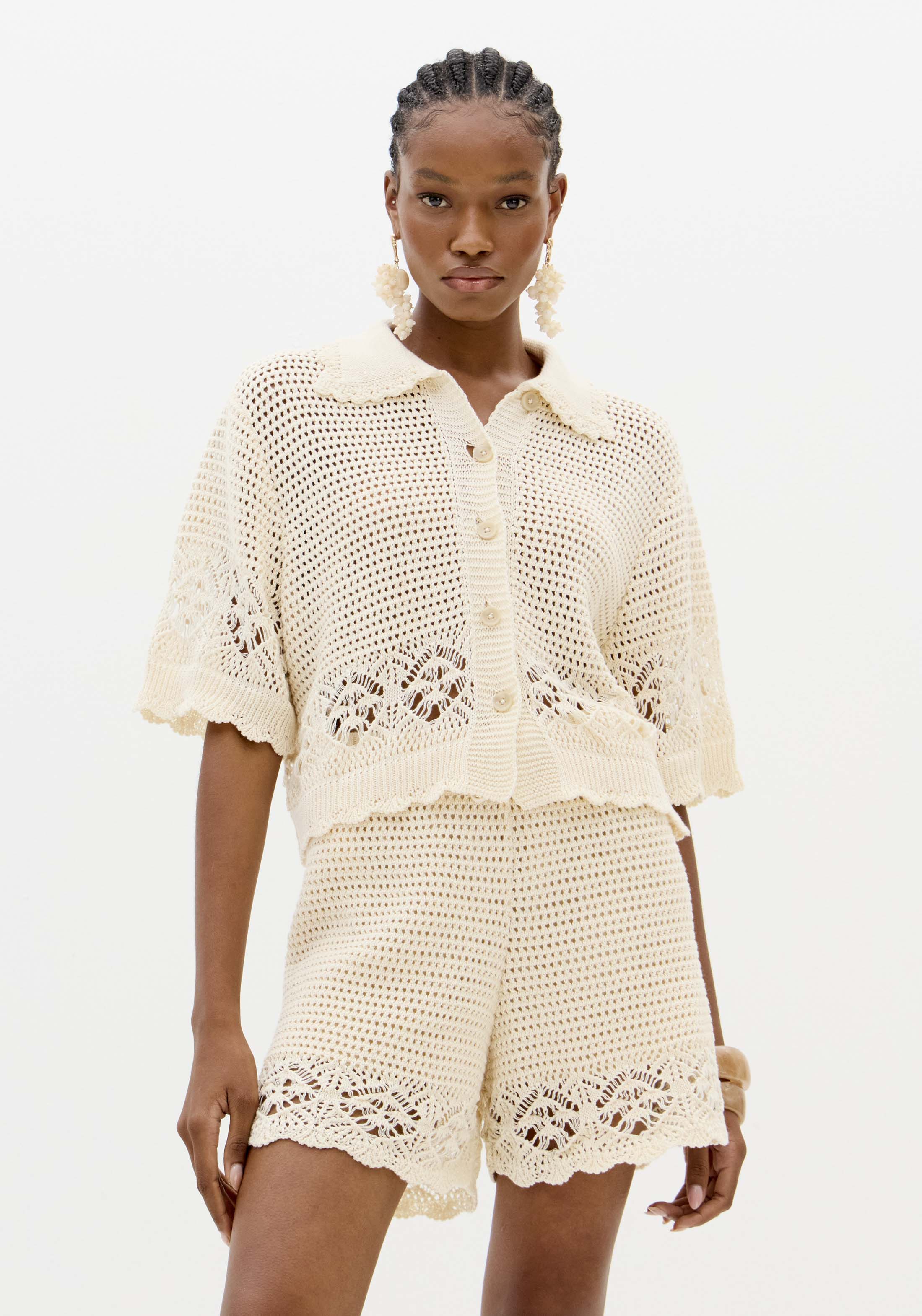 Camisa em Tricô Bege - Lança Perfume  1