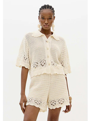 Camisa em Tricô Bege - Lança Perfume 