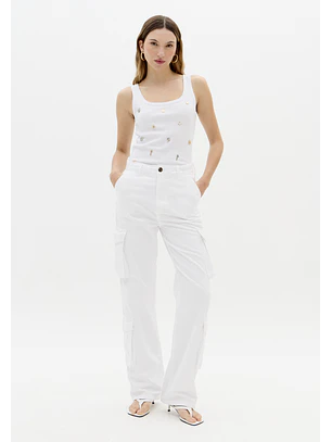 Top de Cavas com Pendentes Branco - Lança Perfume 