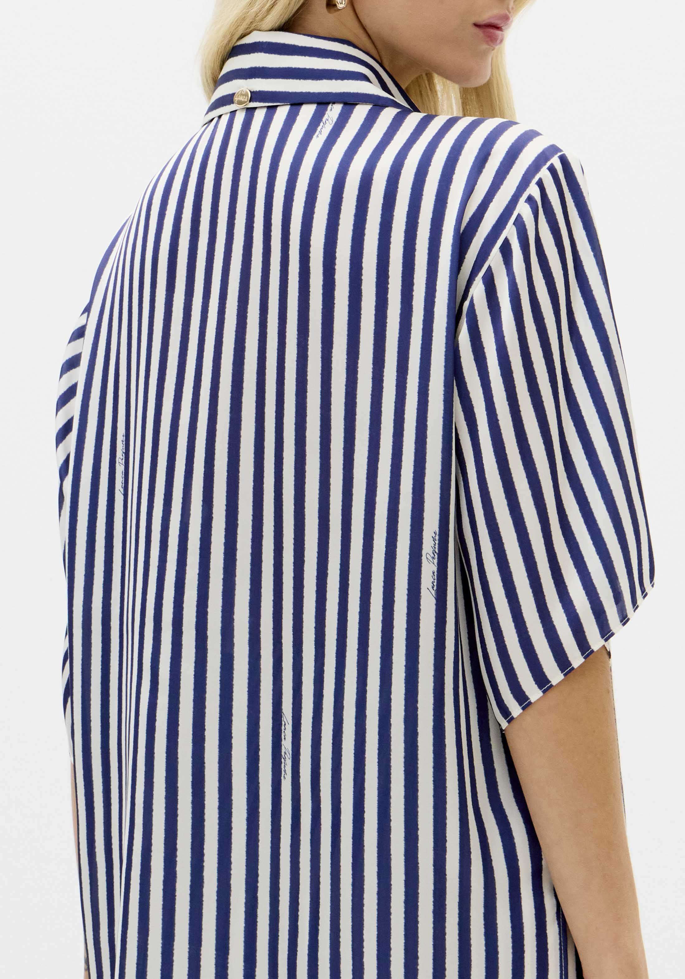 Conjunto Camisa + Calças Riscas Azul e Branco - Lança Perfume 7