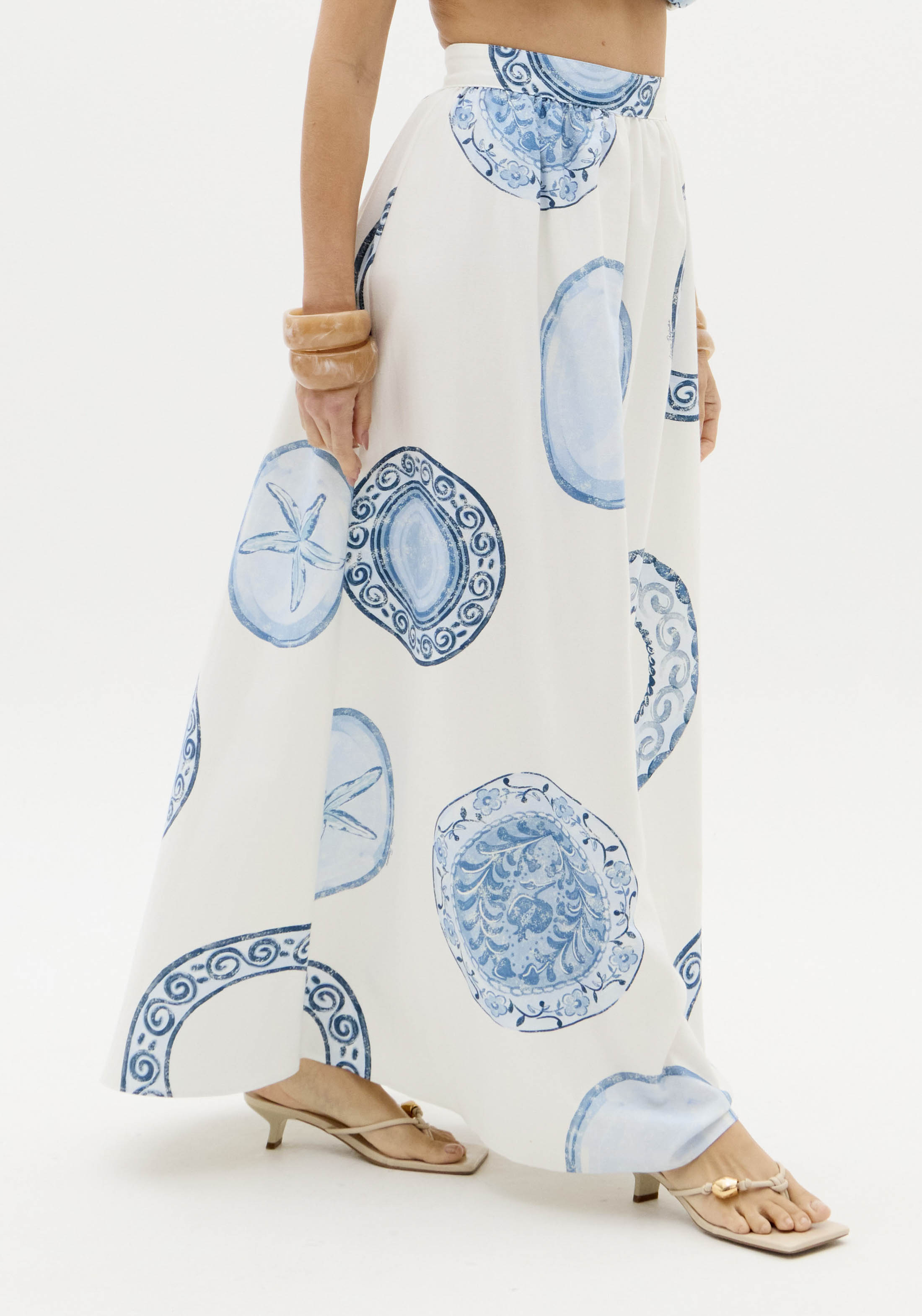 Saia Comprida BLUE BREEZE Branco e Azul - Lança Perfume 3