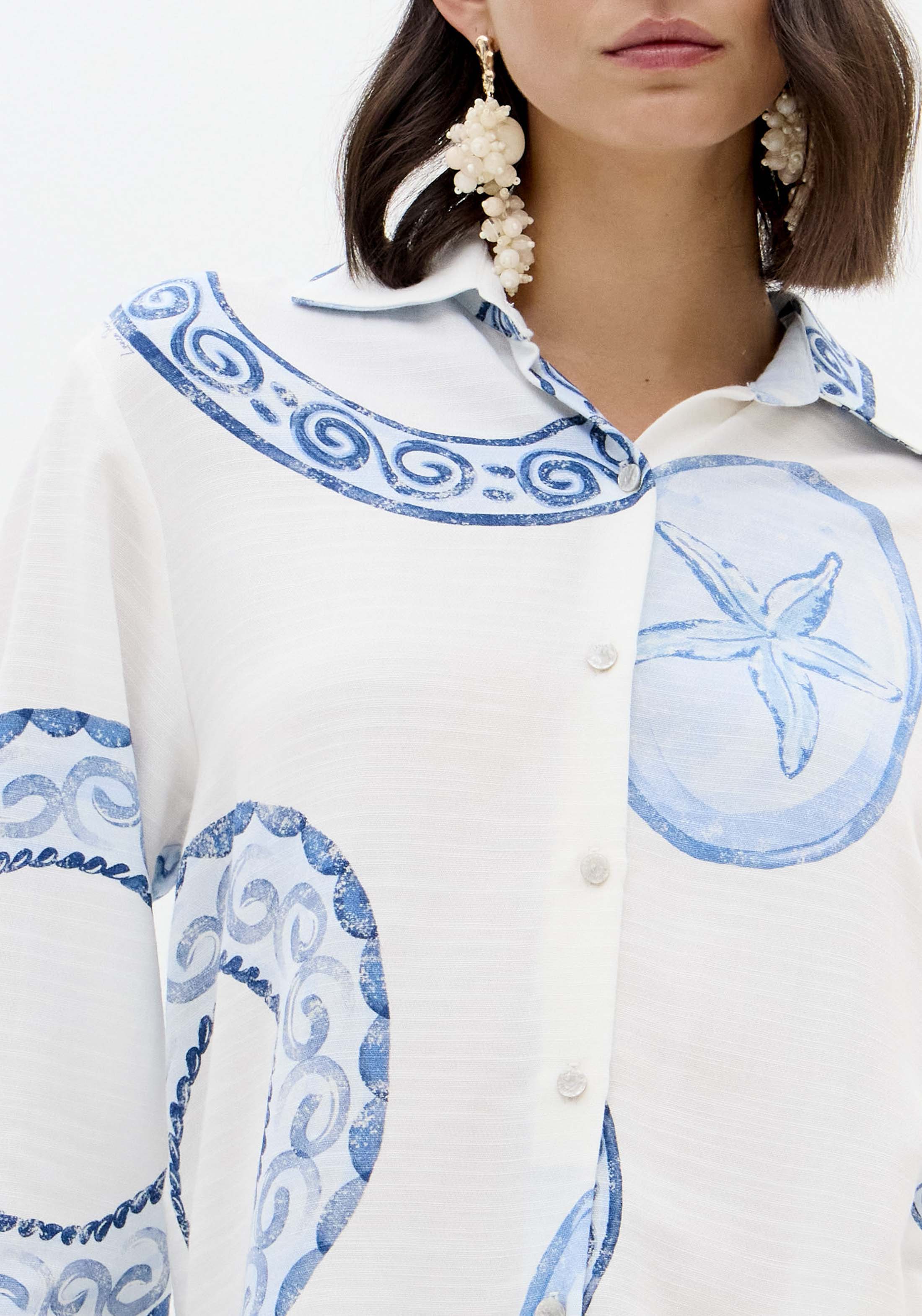 Camisa BLUE BREEZE Branco e Azul - Lança Perfume 4