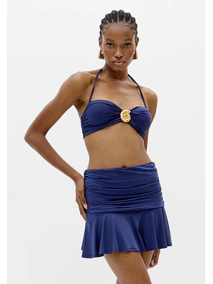 Mini Saia Malha Fria Azul Profundo - Lança Perfume 