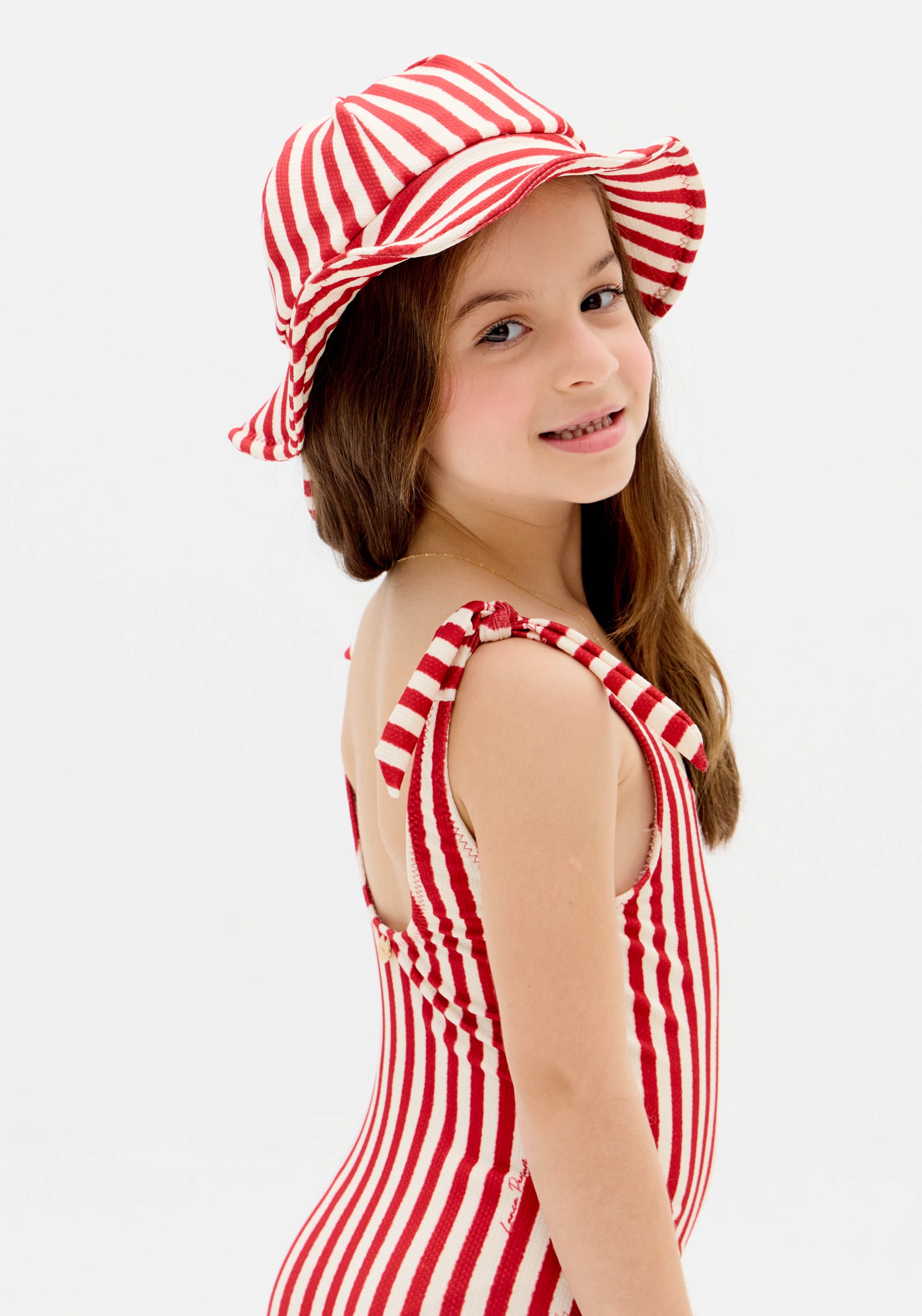 Fato de Banho Criança Riscas Vermelho e Branco - Lança Perfume 2