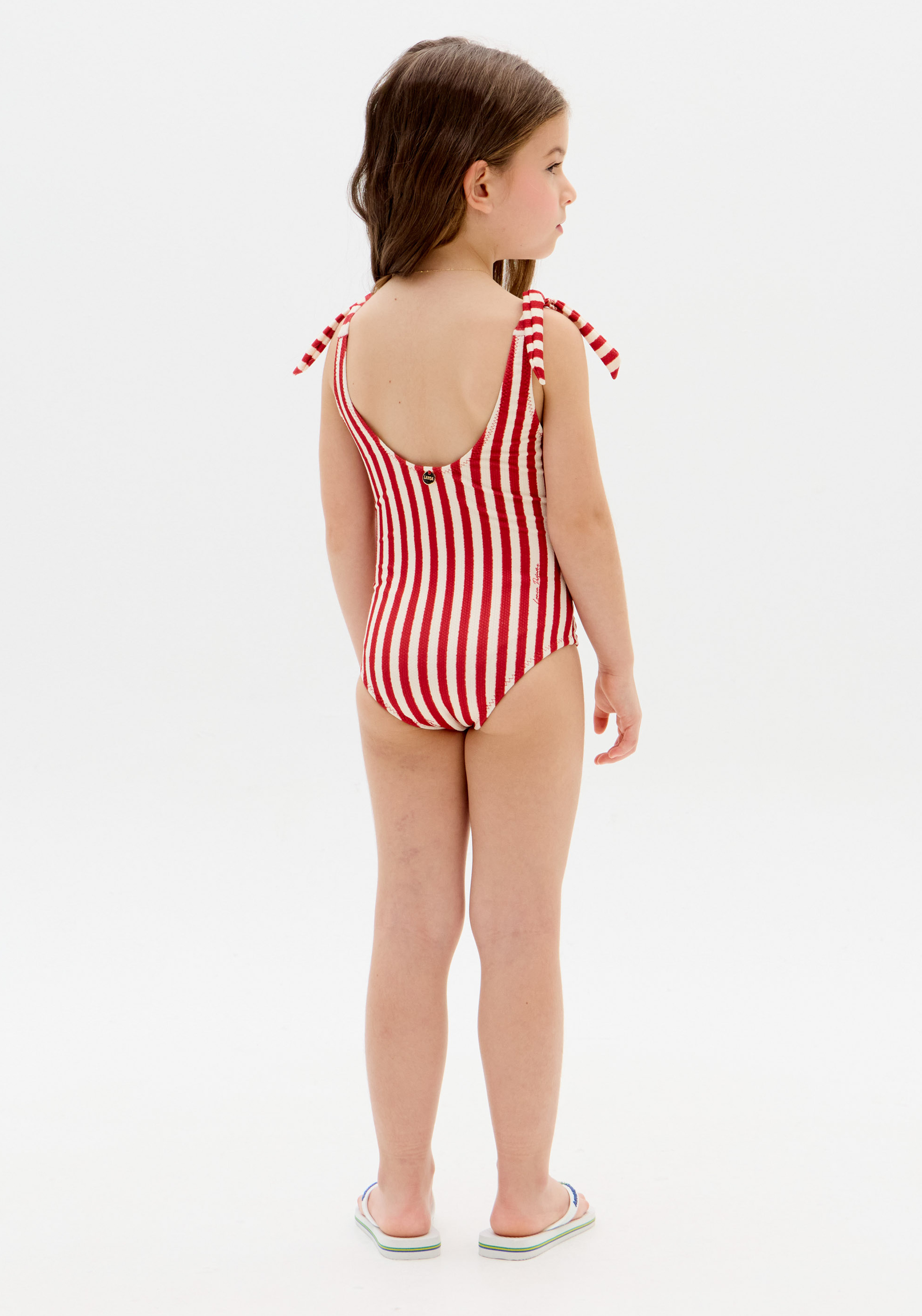 Fato de Banho Criança Riscas Vermelho e Branco - Lança Perfume 5