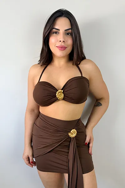 Biquíni Castanho Concha - Lança Perfume 3