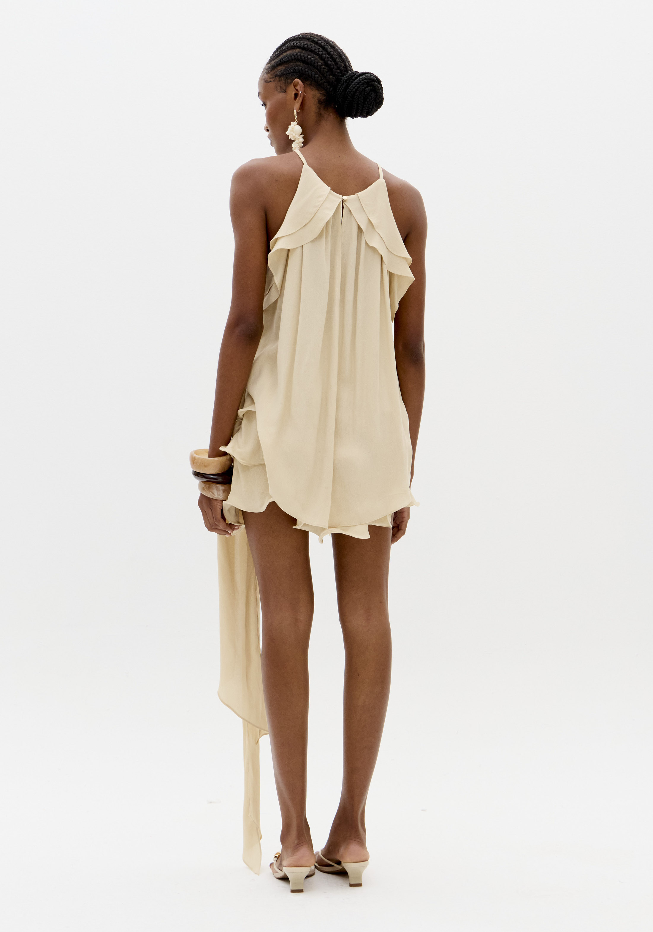 Saia com Folhos Bege - Lança Perfume 5