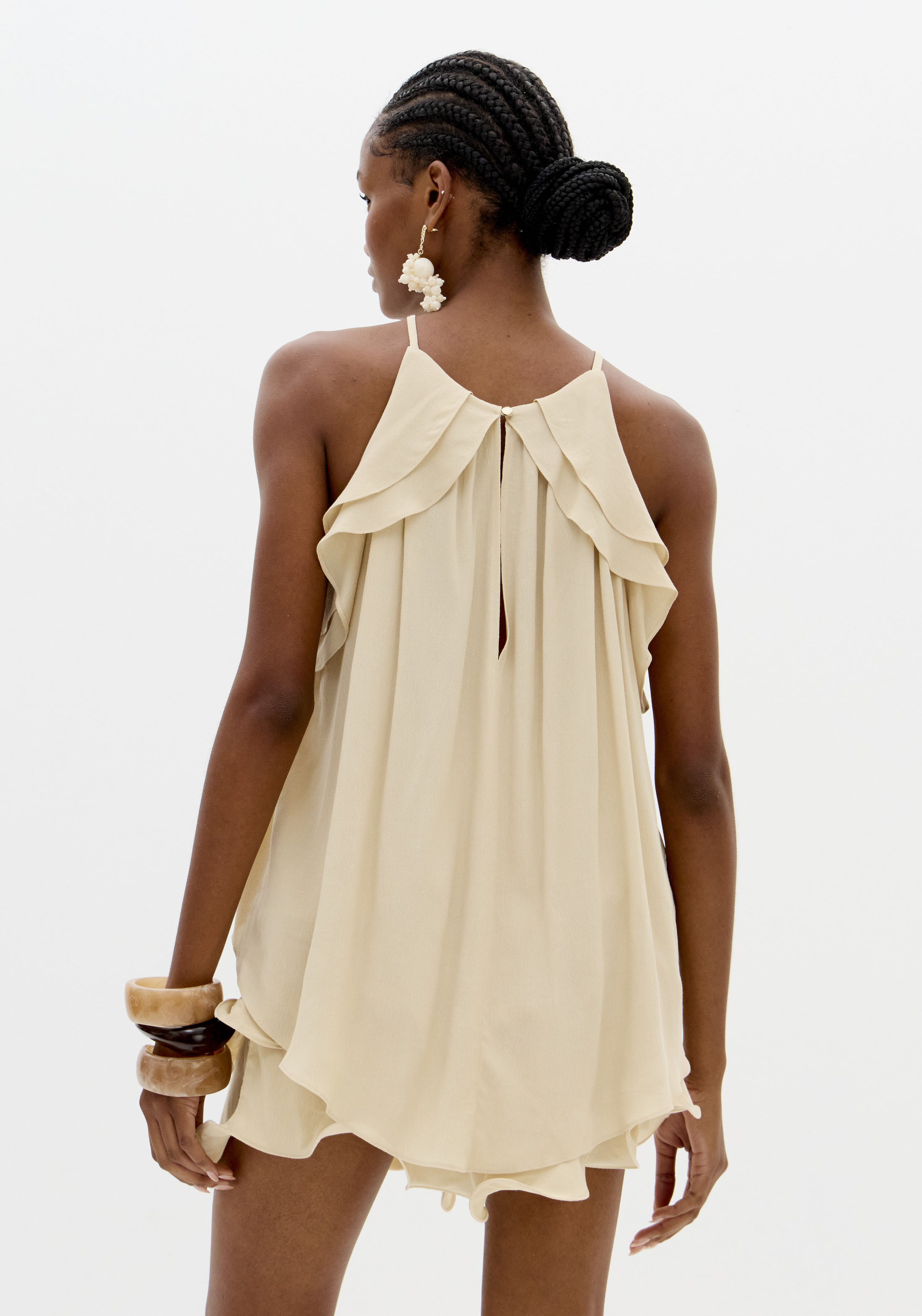 Top com Folhos Bege - Lança Perfume 5