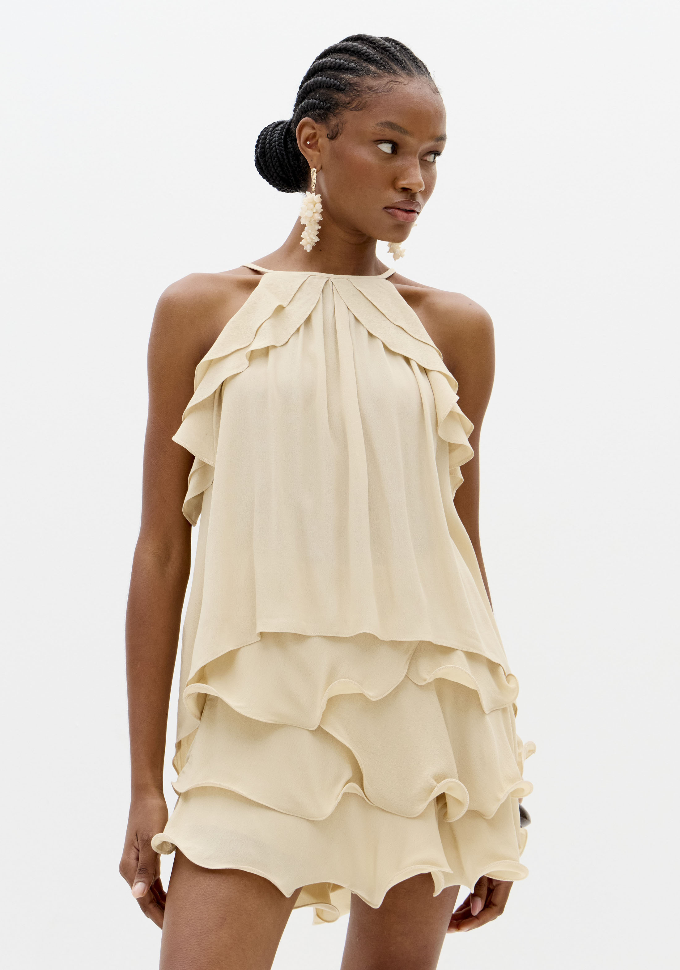 Top com Folhos Bege - Lança Perfume 1