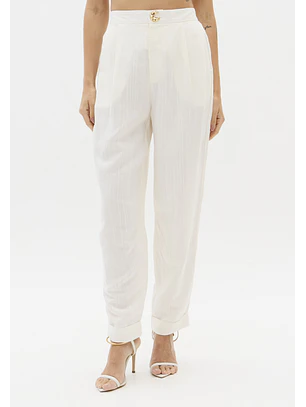 Calças em Linho Branco Lua - Lança Perfume 