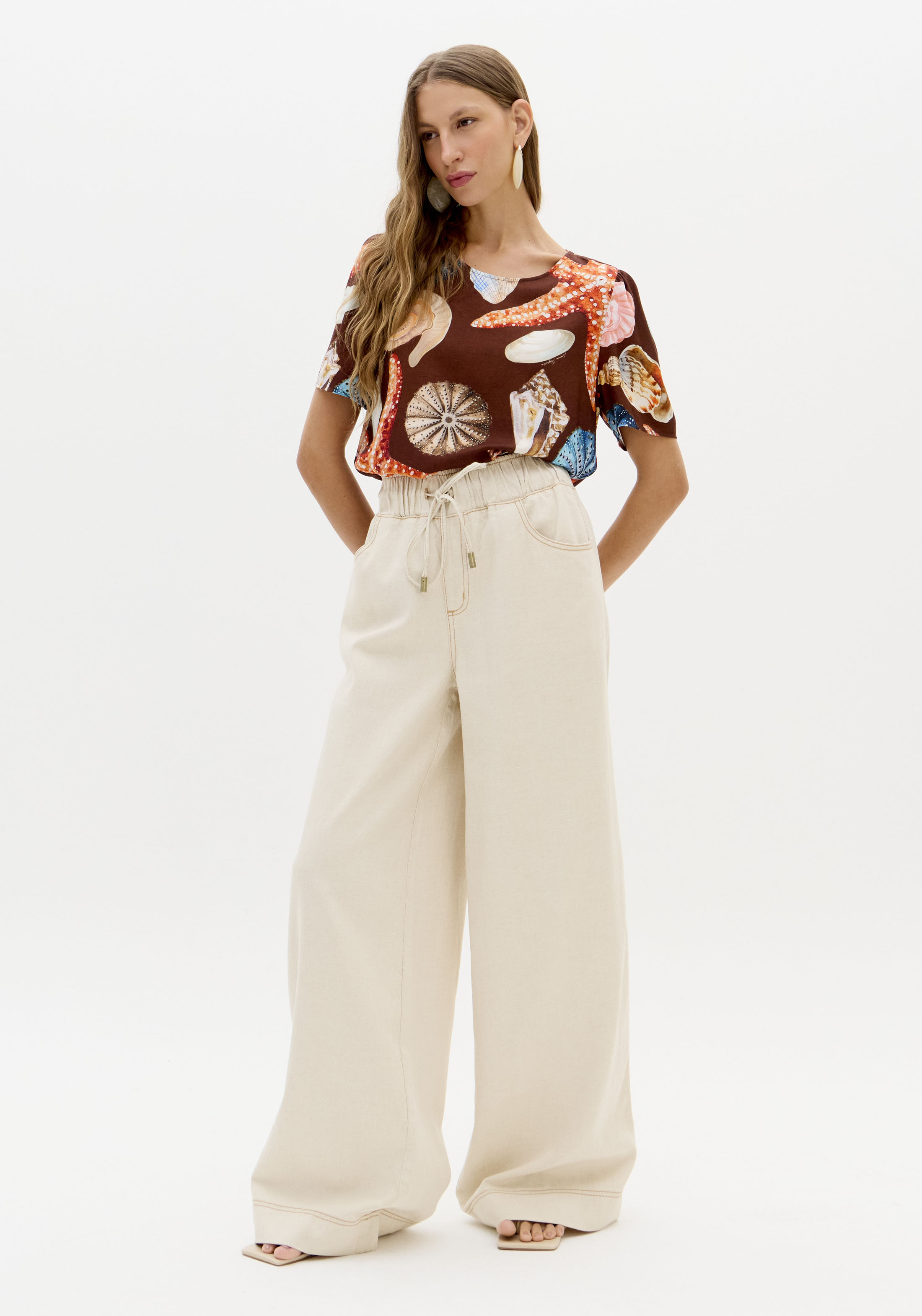 Blusa Conchas SEA SUMMER Castanho - Lança Perfume  2