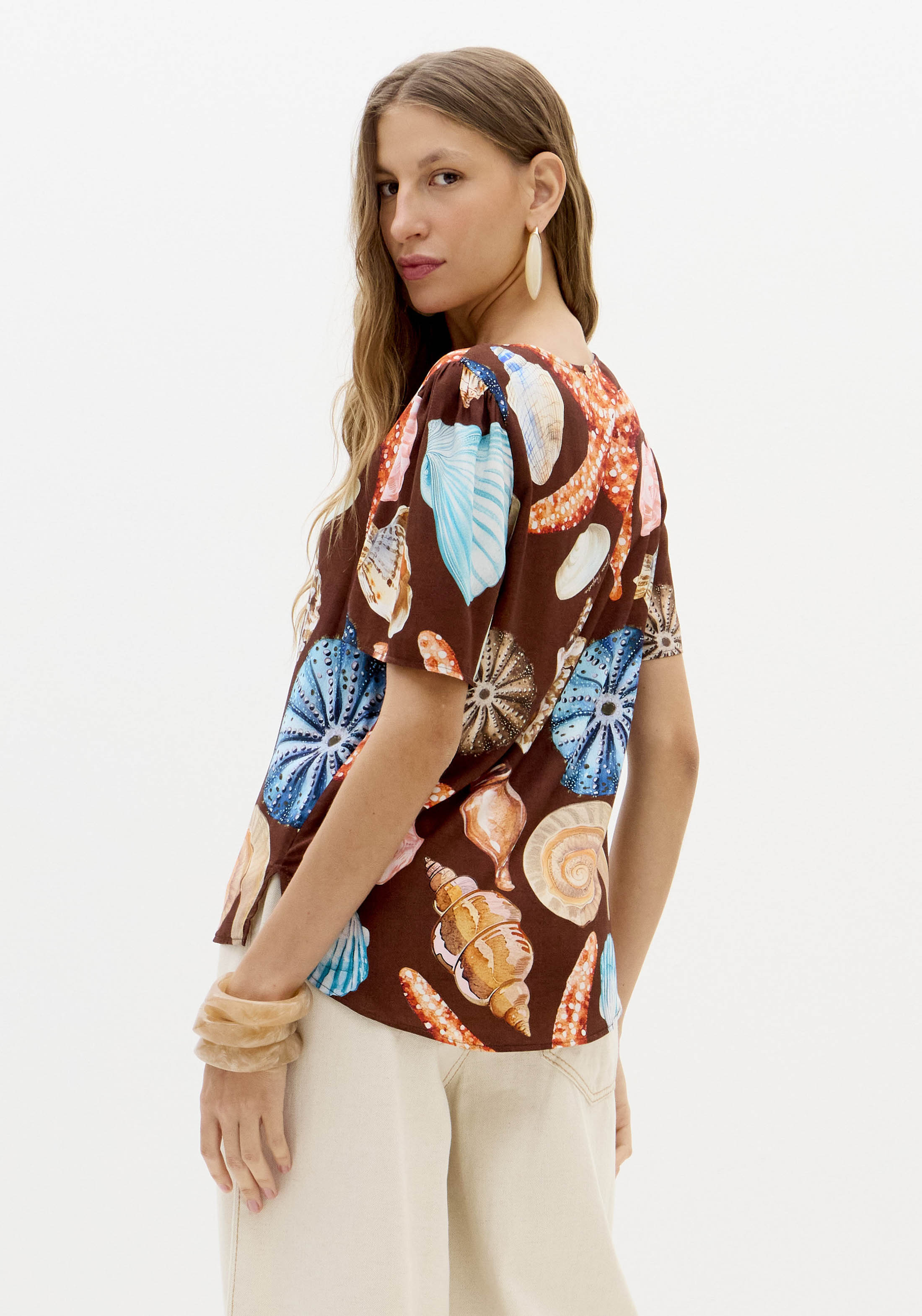 Blusa Conchas SEA SUMMER Castanho - Lança Perfume  3