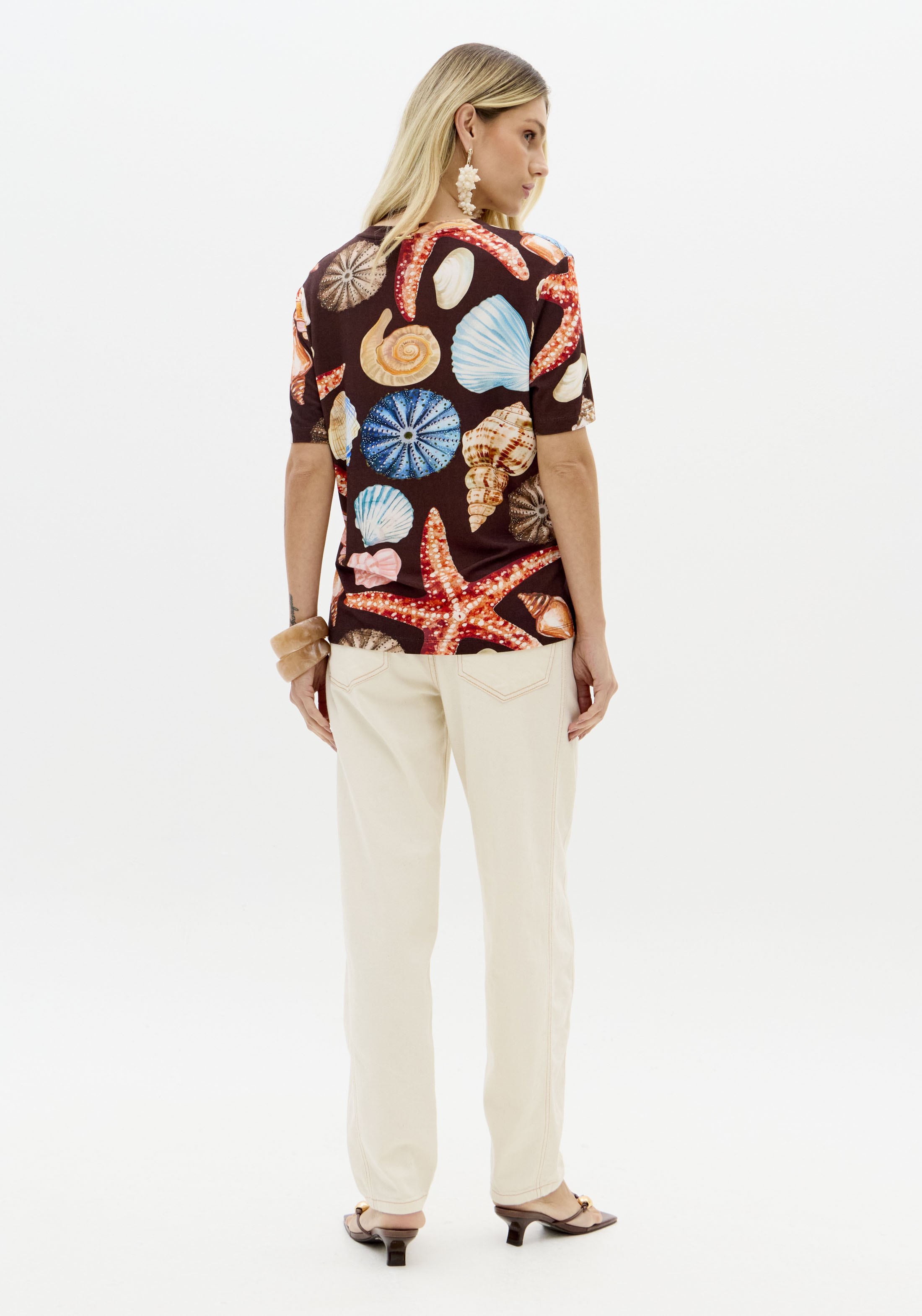 T-shirt Conchas SEA SUMMER Castanho - Lança Perfume 3