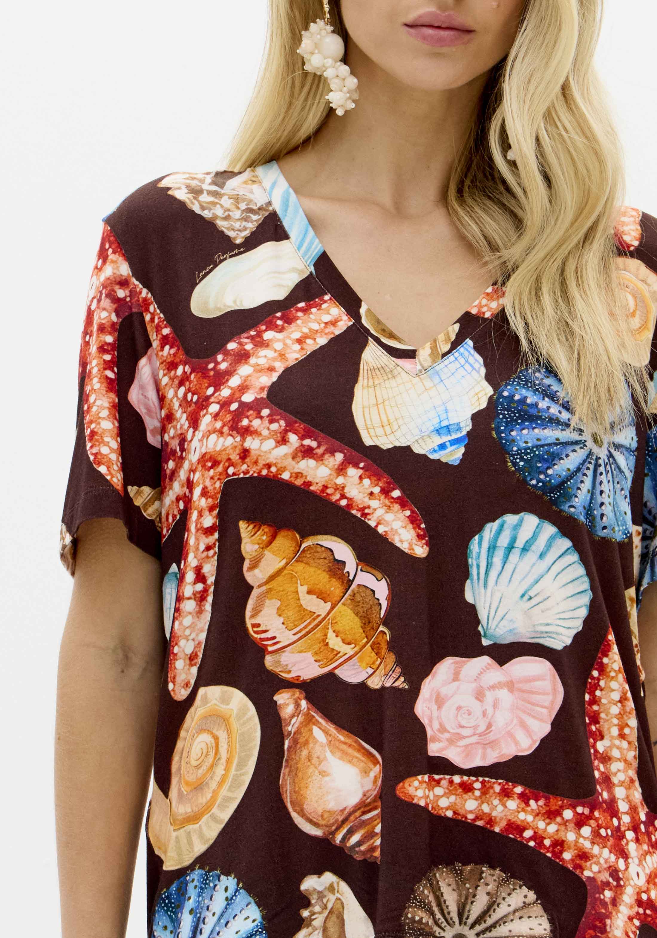 T-shirt Conchas SEA SUMMER Castanho - Lança Perfume 4