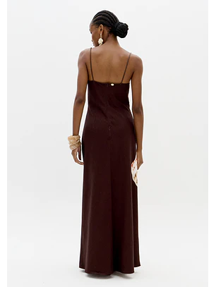 Vestido Comprido SEA SUMMER Castanho - Lança Perfume