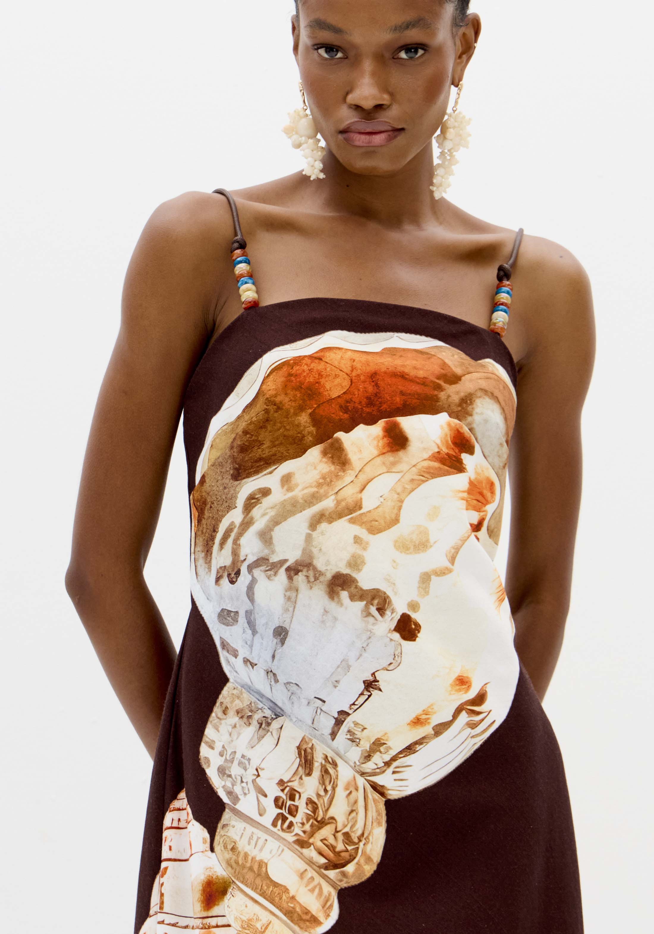 Vestido Comprido SEA SUMMER Castanho - Lança Perfume 4