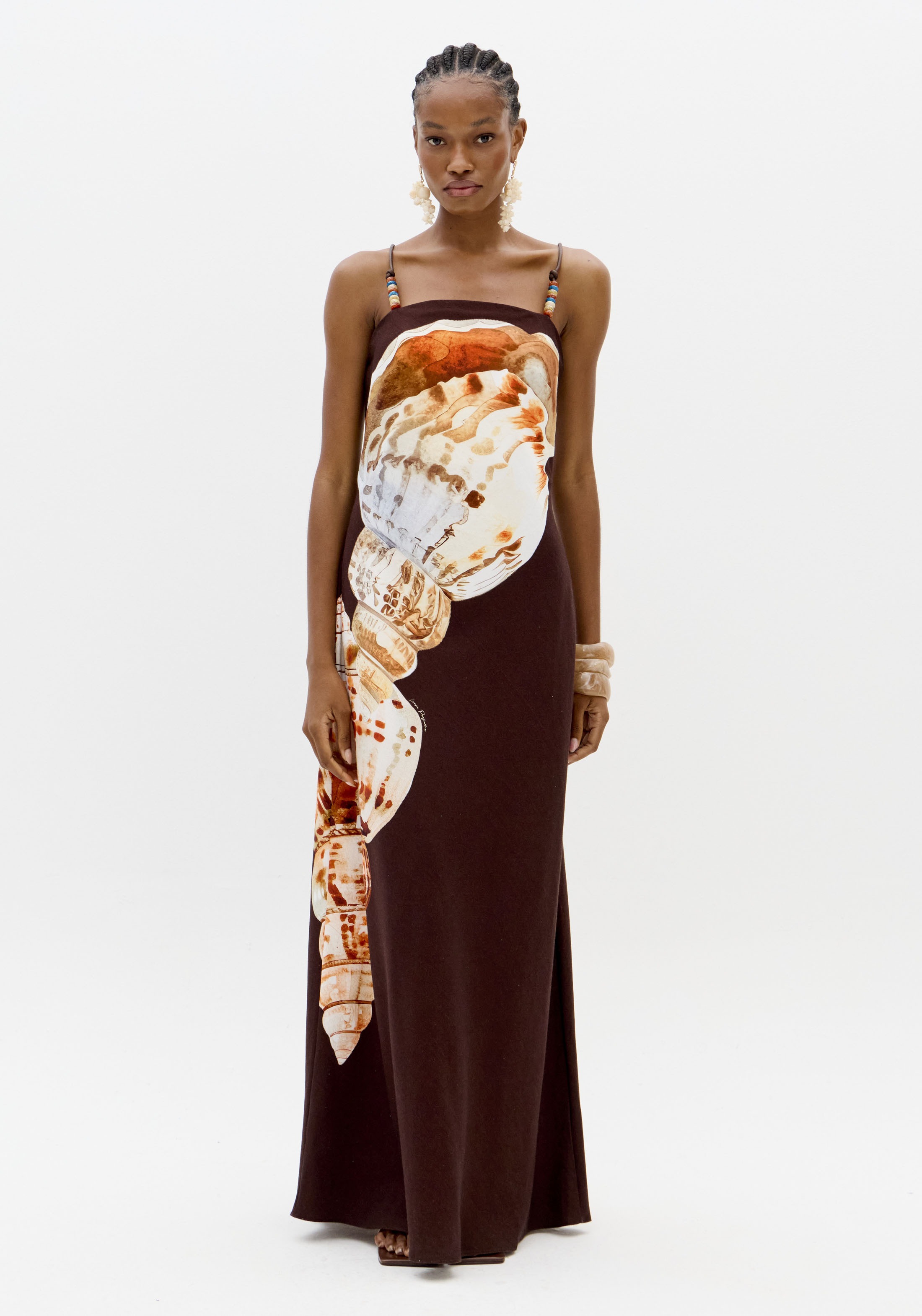 Vestido Comprido SEA SUMMER Castanho - Lança Perfume 1