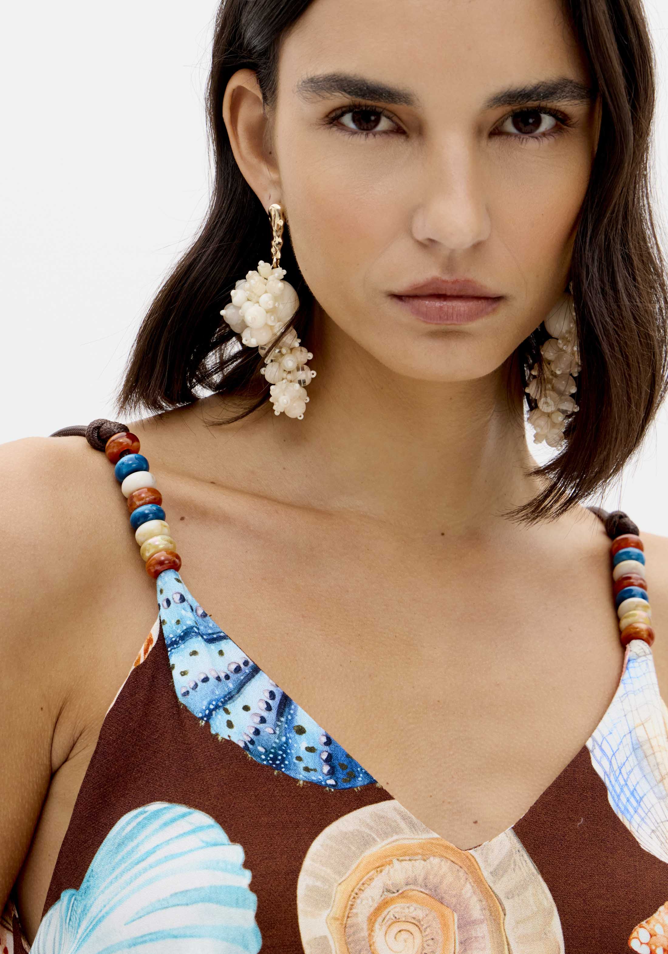 Vestido de Alças Conchas SEA SUMMER Castanho - Lança Perfume  5