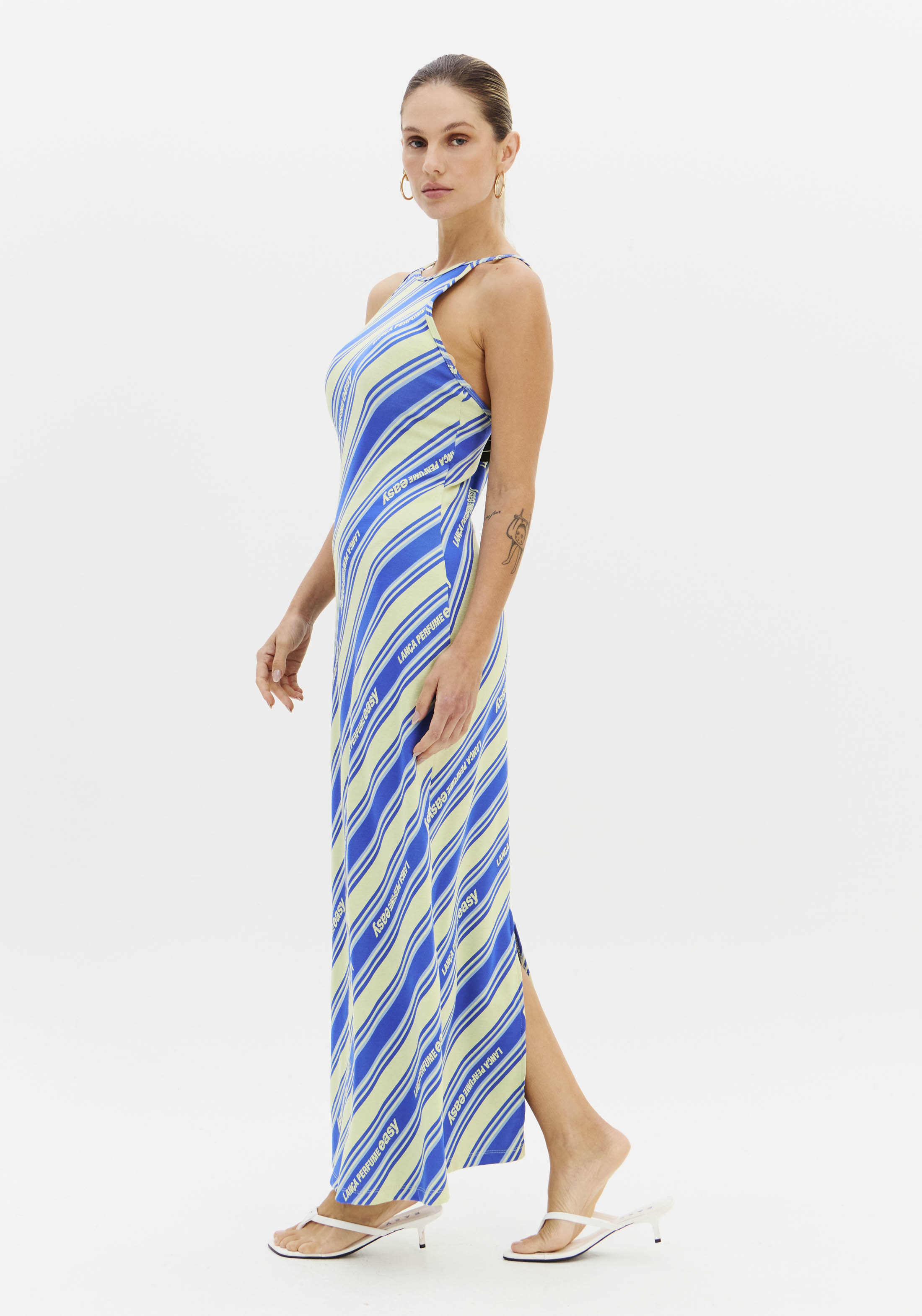 Vestido Comprido Azul e Verde - Lança Perfume 4