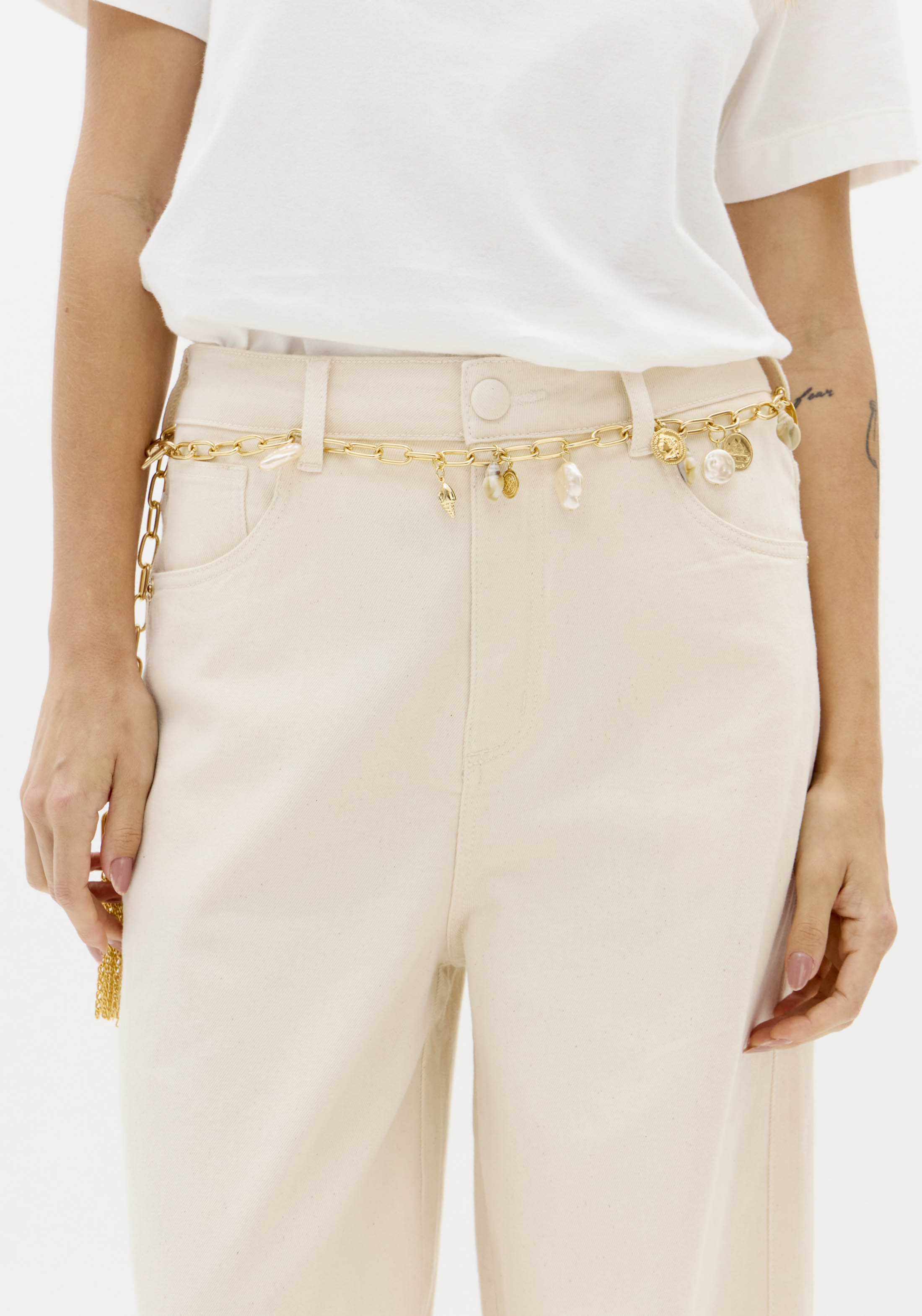 Calças Wide Lege Creme - Lança Perfume 6