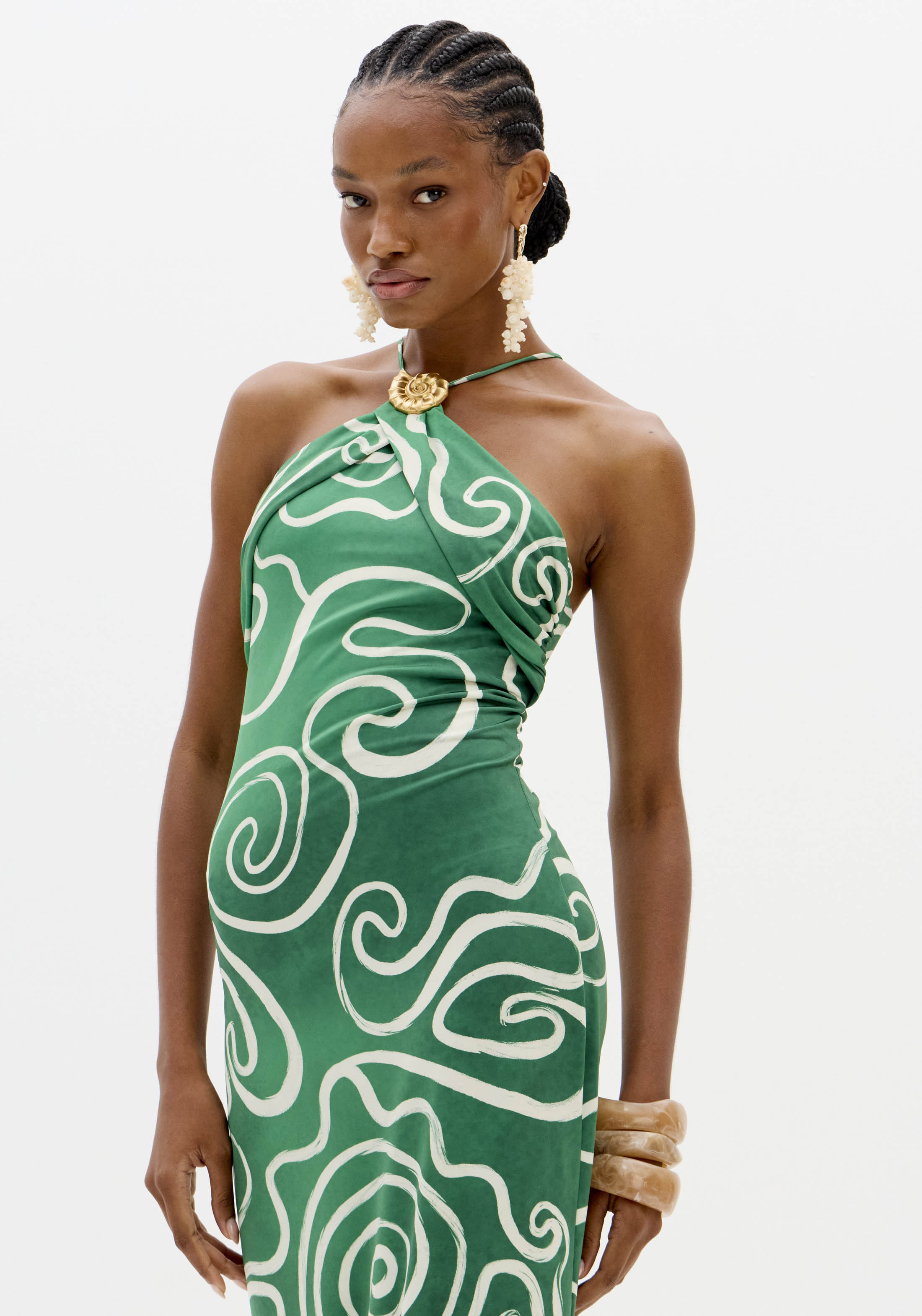 Vestido Lycra GREEN SPIRAL HARMONY Verde - Lança Perfume 4