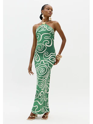 Vestido Lycra GREEN SPIRAL HARMONY Verde - Lança Perfume