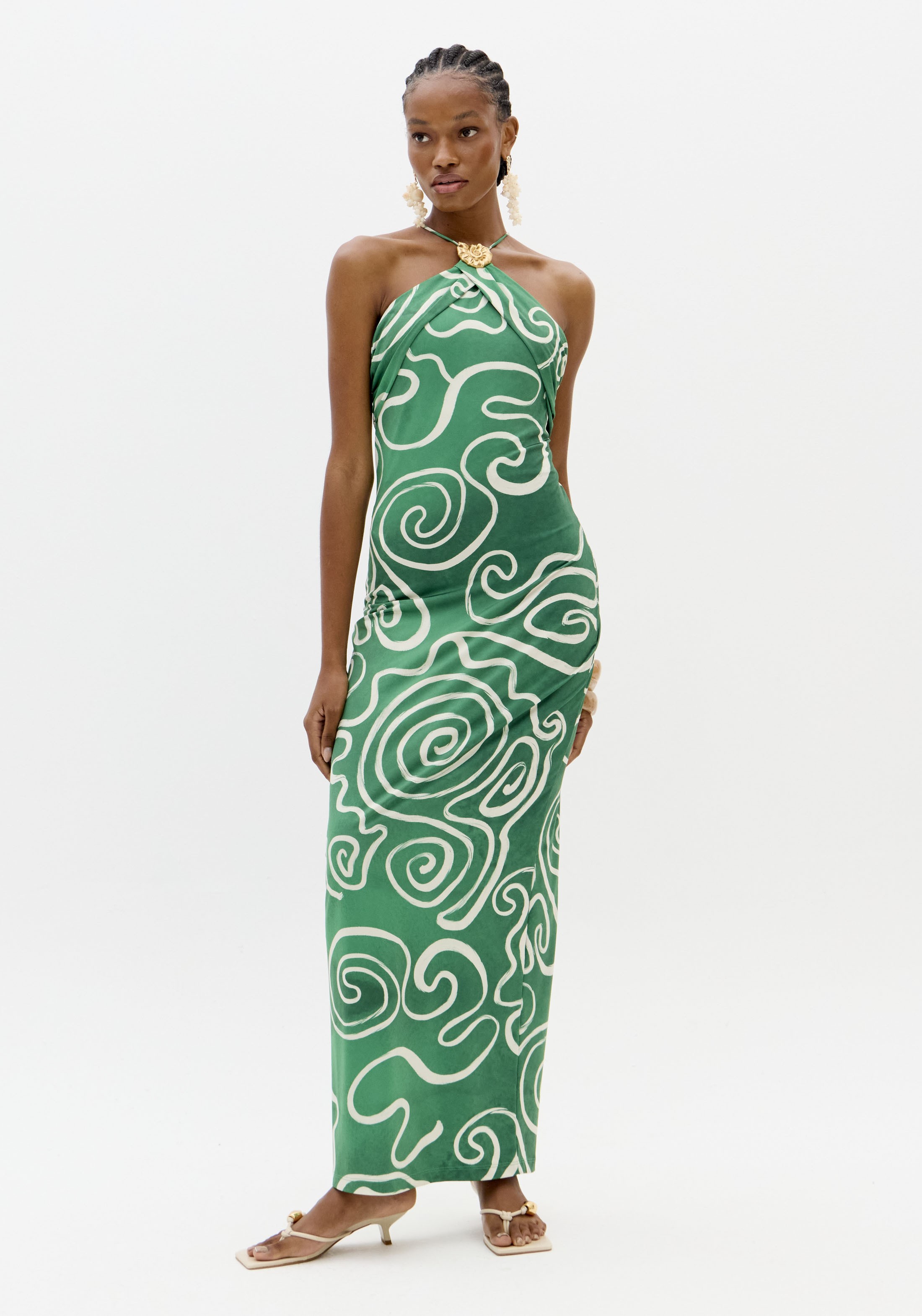 Vestido Lycra GREEN SPIRAL HARMONY Verde - Lança Perfume 5