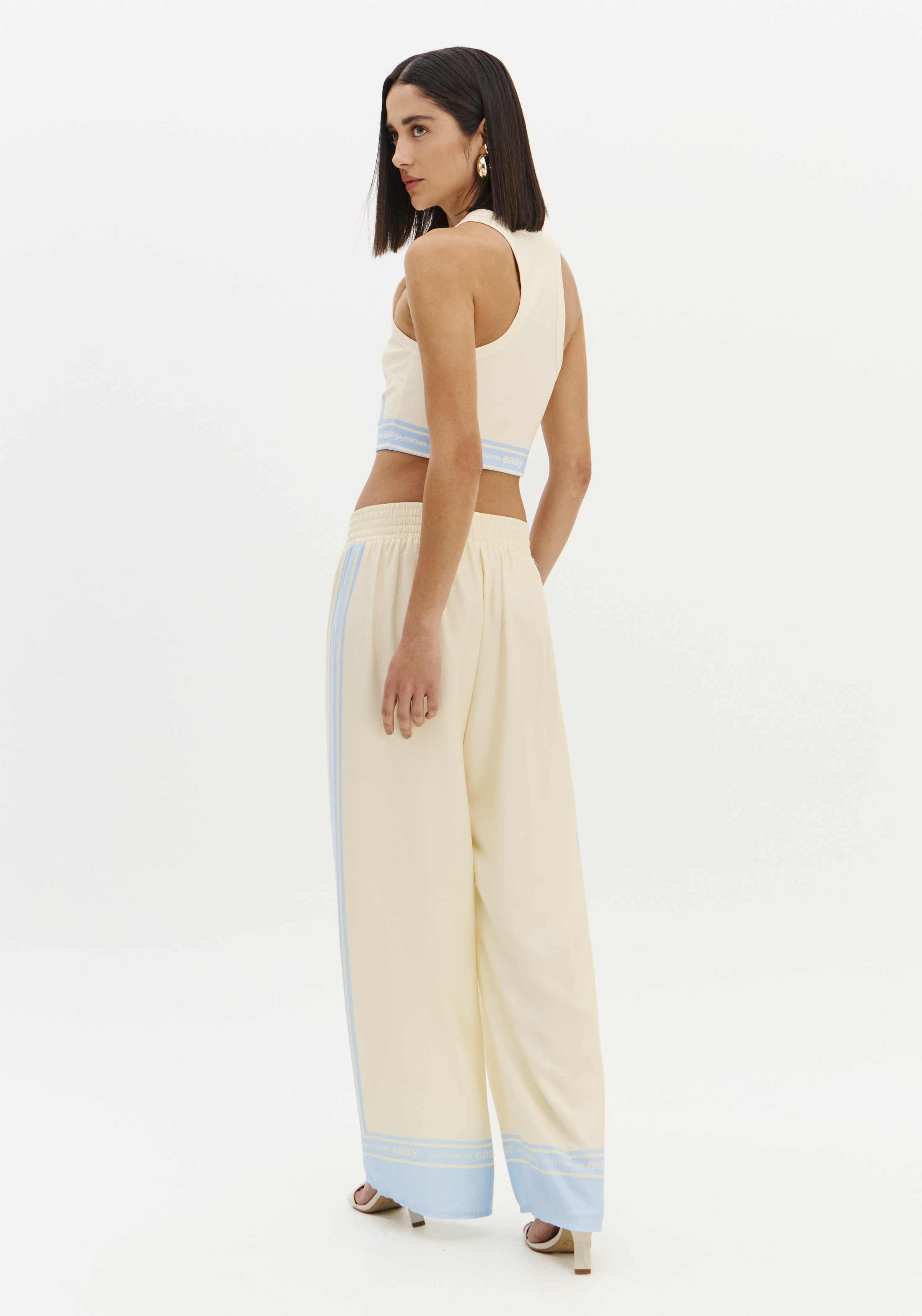 Crop Top TROPICAL ESCAPE Bege e Azul - Lança Perfume 5