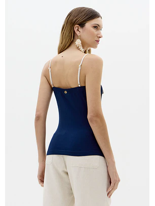 Top de Alças com Laço Azul - Lança Perfume 