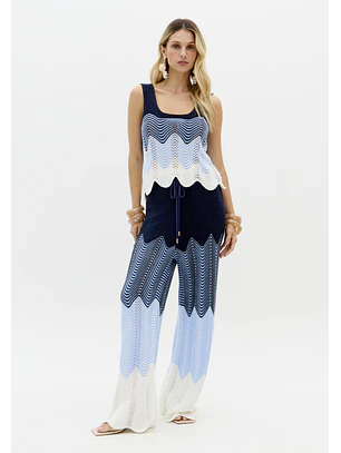 Top de Alças em Tricô Azul - Lança Perfume