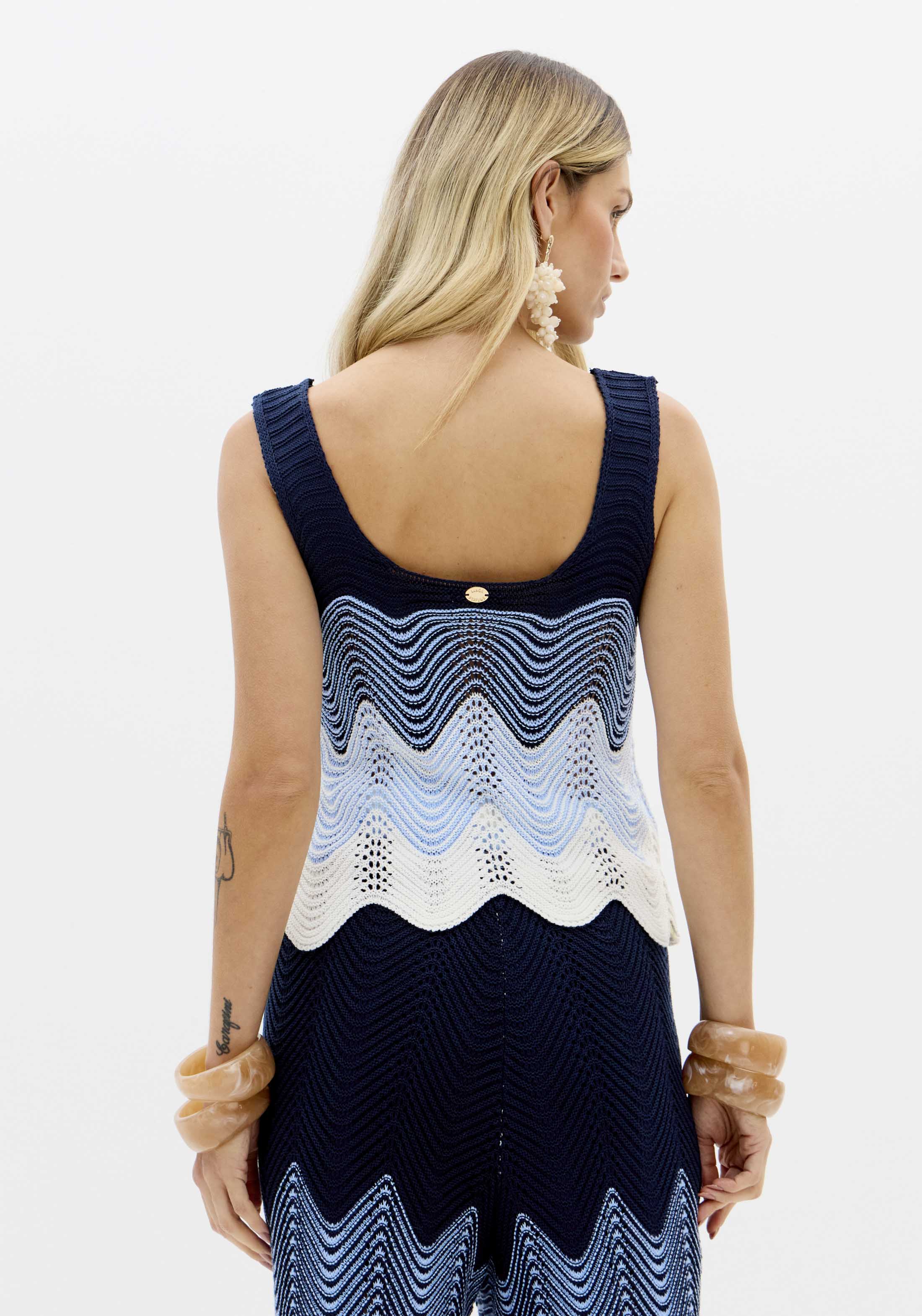 Top de Alças em Tricô Azul - Lança Perfume 4