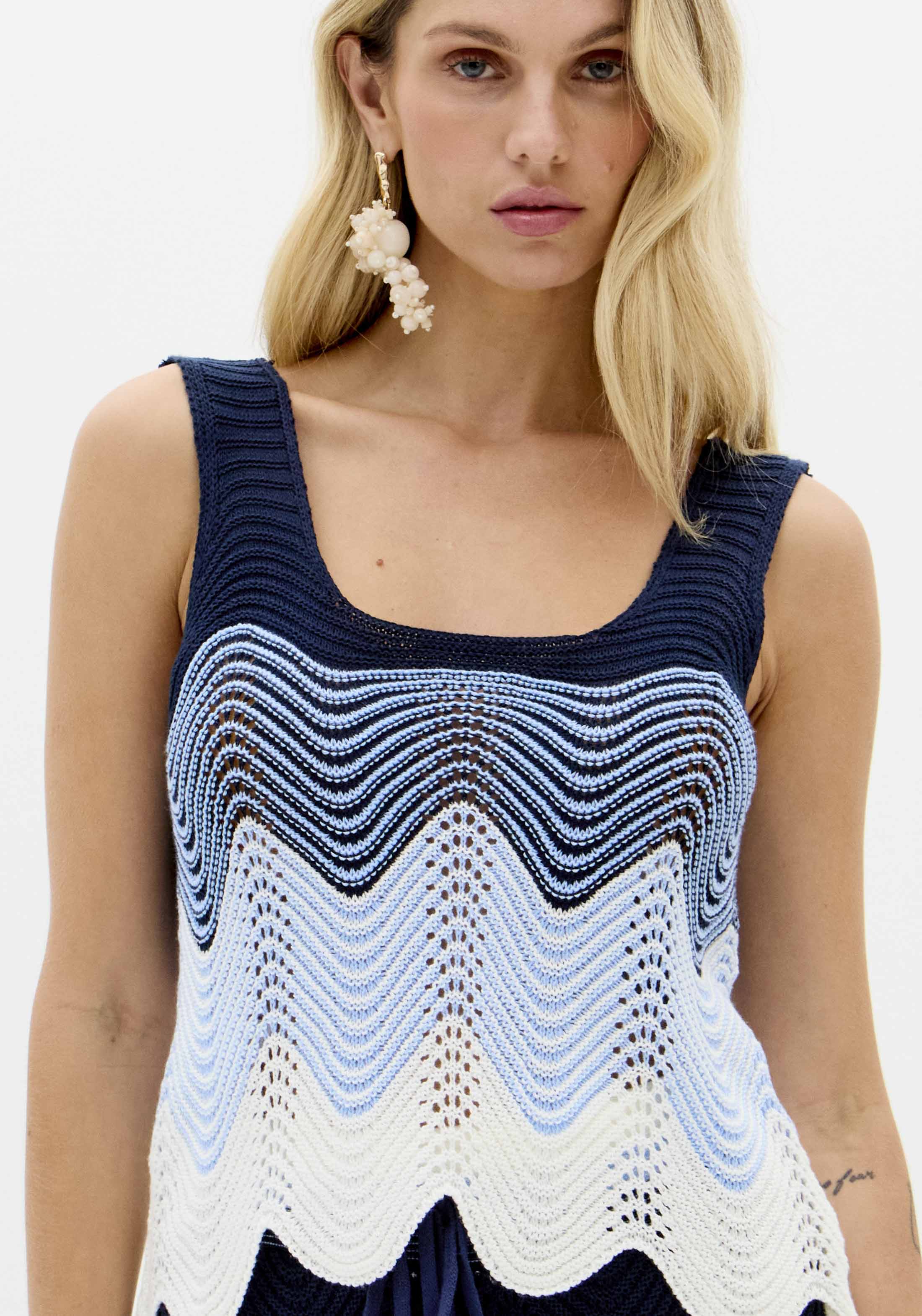 Top de Alças em Tricô Azul - Lança Perfume 5