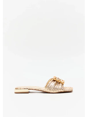 Chinelo Rasteiro Dourado - Lança Perfume 