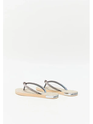 Chinelo Com Strass Prateado - Lança Perfume