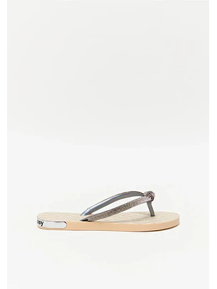 Chinelo Com Strass Prateado - Lança Perfume