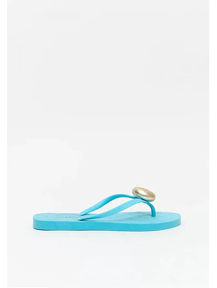 Chinelo Medalhão Azul Turquesa - Lança Perfume