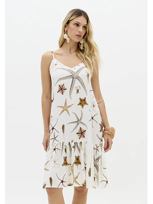 Vestido Curto STARFISH Branco - Lança Perfume 