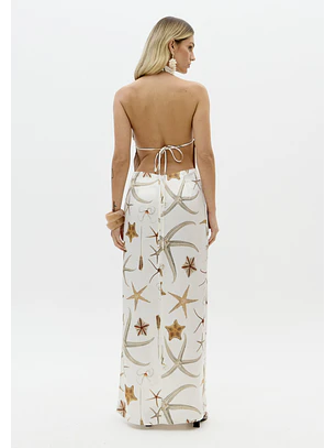 Vestido Comprido STARFISH Branco - Lança Perfume