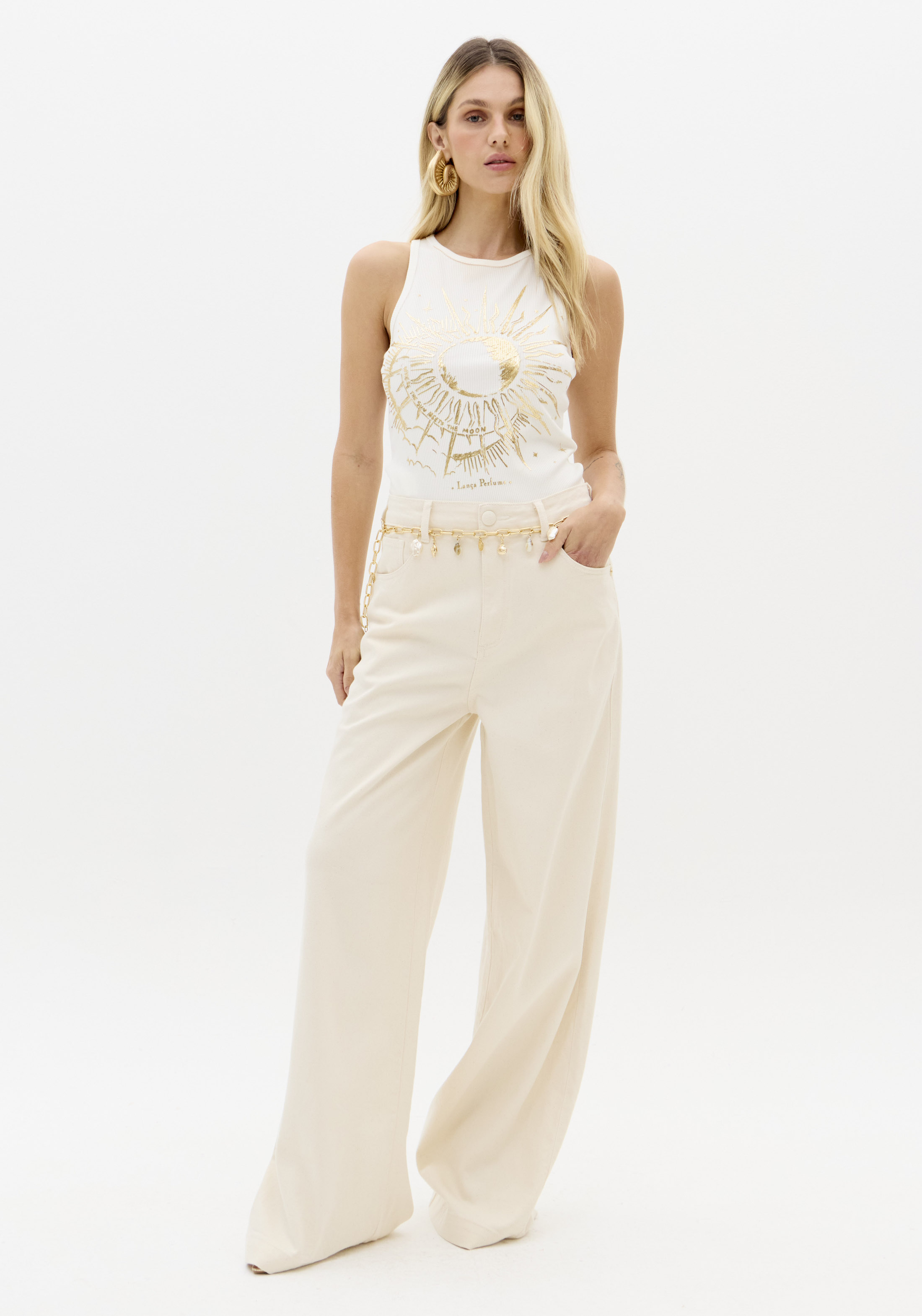 Top Canelado Sol Branco - Lança Perfume 4