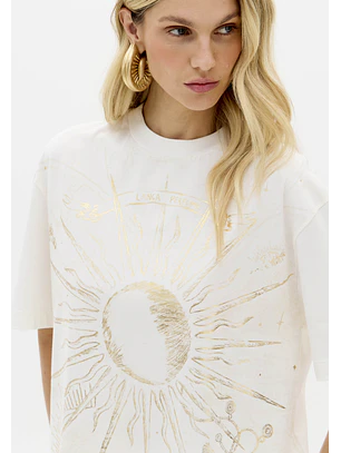 T-shirt Oversize Sol Branco - Lança Perfume 