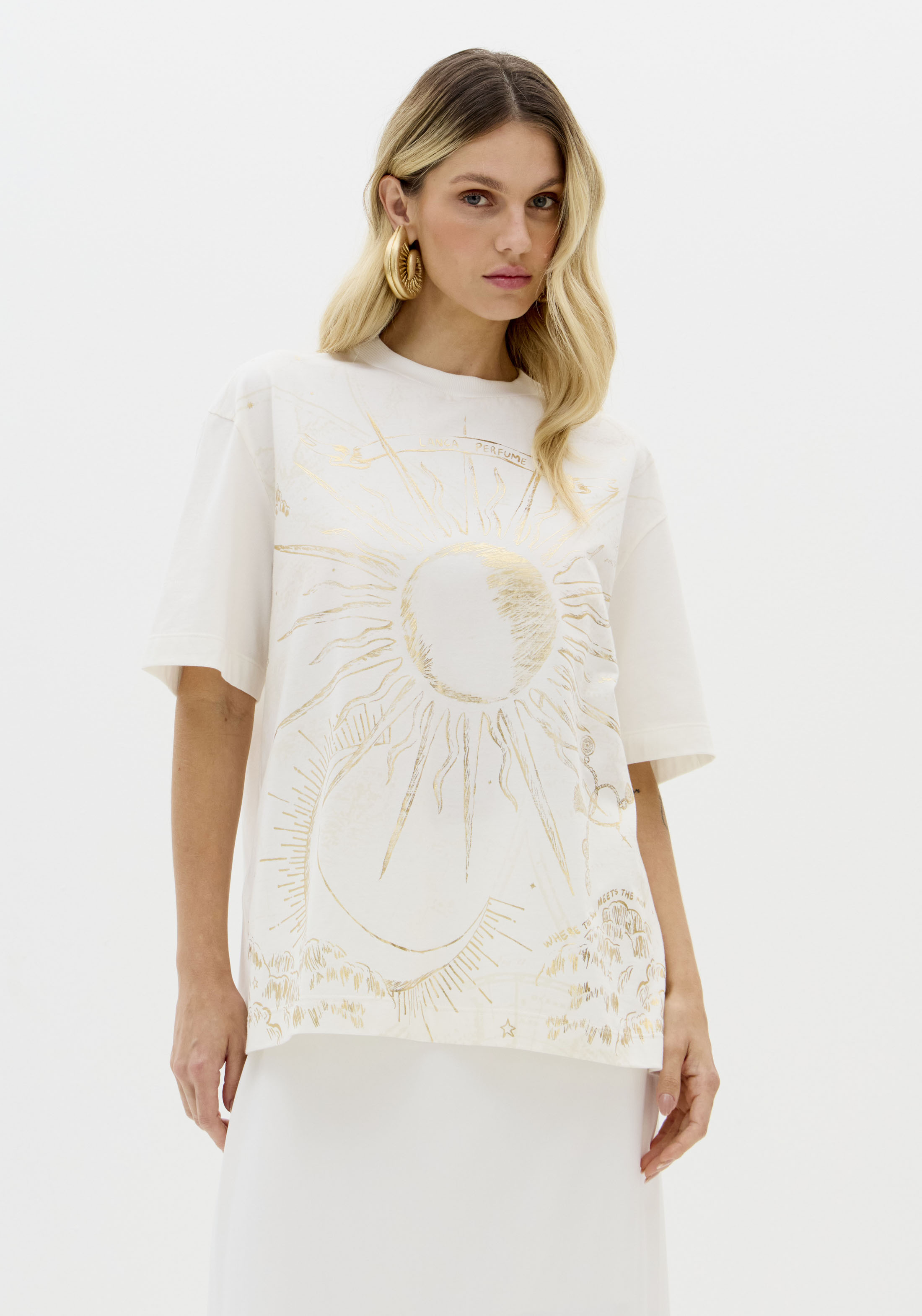 T-shirt Oversize Sol Branco - Lança Perfume  1