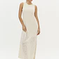 Vestido de Cavas Trabalhado Bege - Lança Perfume - Thumbnail 1